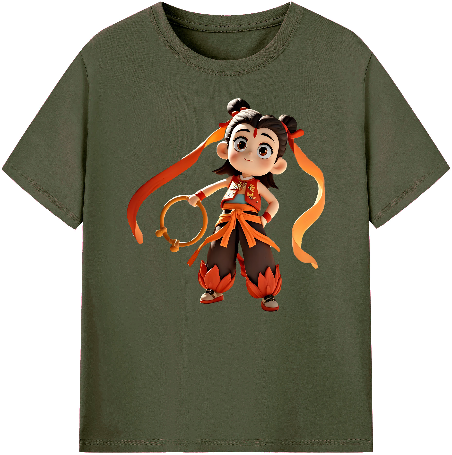 （画像用） Ne Zha 2 ナタ 魔童の大暴れ 綿100％ メンズ半袖Tシャツ｜肌触りやわらか＆通気性